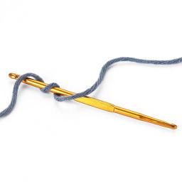 Ouro Alumínio Double End Crochet Ganchos, Agulhas De Tricô De Artesanato, Fio De Mão DIY, Ferramenta De Tecer - Image 4