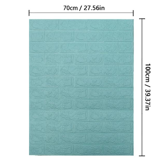 Adesivos de Parede Impermeáveis 3D com Padrão de Tijolo Clássico para Decoração Personalizada do Quarto - Dimensões 70cm x 1m
