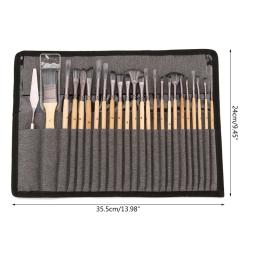 24 pçs profissional pintura pincel artistas kit para iniciante aquarela óleo pedra rocha pintura da lona mininaturas diy eas - Image 3