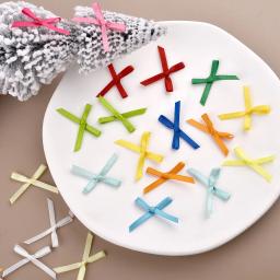 Mini fitas de cetim com arcos de flores, gravatas para artesanato DIY, scrapbooking, acessórios de enfeite, decoração handwork, 3mm, 100pcs - Image 1