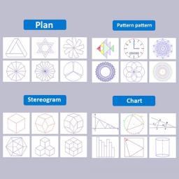 Régua de desenho multifuncional para escola, modelo de medição, desenho geométrico, ângulo e círculo Maker, Springhall - Image 6