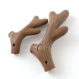 Brinquedo interativo para cães e animais de estimação, de madeira e fibra, com ramo de simulação, veados e chifre, para limpeza molar - Image 2