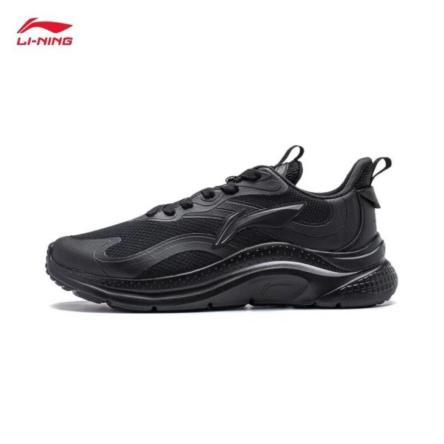 Tênis Casuais Li-Ning para Homens - Absorção de Choque, Cor Preta, Ideal para Outono e Inverno
