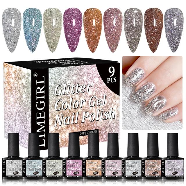 Kit de Unhas Magnéticas Olho de Gato com Glitter Arco-Íris e Efeito Chameleon для Salão de Beleza Semi-Permanente