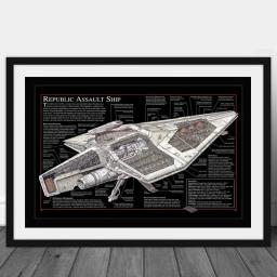 Disney-Millennium Falcon Pôsteres e Impressões, Decoração para Casa, Modular de Ficção Científica, Nave Espacial, Papel Kraft Branco, Wall Art - Image 4