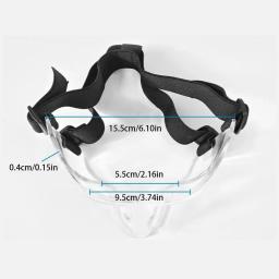 Máscara transparente do basquetebol com cinta elástica ajustável, nariz e proteção facial, esportes ao ar livre engrenagem protetora - Image 4