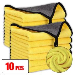 Toalhas De Limpeza De Microfibra De Carro, Dupla Camada Grossa, Pano De Secagem, Toalha De Detalhamento Do Cuidado Do Carro, Trapos De Lavagem, 30 cm, 40 cm, 60cm, 5Pcs - Image 1