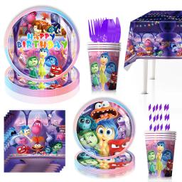 Disney-Inside Out Balões de Fundo para Crianças, 2 Kits De Decorações De Festa De Aniversário, Pratos De Papel, Copos, Guardanapos, Suprimentos - Image 5