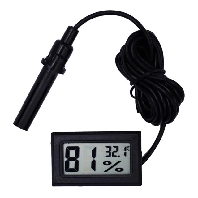 Termômetro Digital LCD e Higrômetro com Sonda para Répteis, Tartarugas e Aquários - Medidor de Temperatura e Umidade Ideal para Terrários