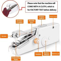 Máquina de costura portátil, mini máquinas de costura portáteis operadas por bateria e USB para iniciantes, reparo rápido doméstico - Image 5