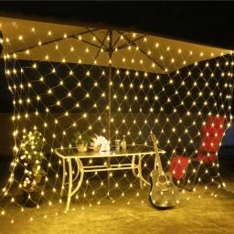 LED Net Mesh Fairy String Light, Guirlanda, Janela Cortina, Natal, Festa de Casamento, Feriado, 1.5x1.5m, 3x2m, 6x4m - Image 3