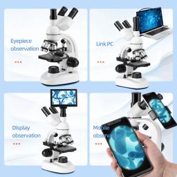 Crianças alunos do ensino fundamental e médio três olhos microscópio biológico de alta definição olhar com bactérias aniversário do menino - Image 3
