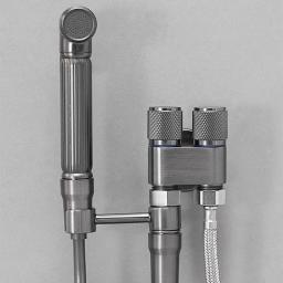 Chuveiro Higiênico Cinza para Banheiro, Chuveiro Bidé, Válvula de ângulo de saída dupla, Acessórios para assento sanitário - Image 1