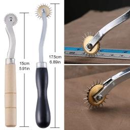 27 peças de couro artesanato ferramentas com 4mm espaçamento cinzel costura linha encerada agulhas de costura awl para buraco de couro ferramenta de escultura de perfuração - Image 5
