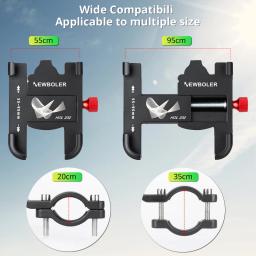 NEWBOLER MTB Phone Mount Stand Suporte Bicicleta 360 Graus Rotatable Alumínio Ajustável Bike Phone Holder Suporte Antiderrapante - Image 3