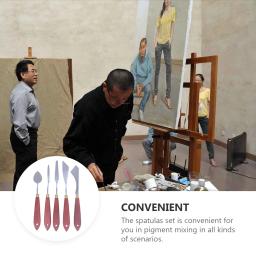 Espátula De Aço Inoxidável Com Punho De Madeira, Ferramentas De Pintura A óleo, Espátula De Mistura De Cor, Suprimentos Raspador - Image 3