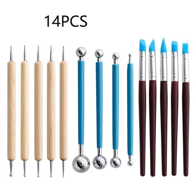 Kit Completo de Ferramentas de Escultura em Cerâmica com Bolsa de Transporte para Iniciantes e Profissionais