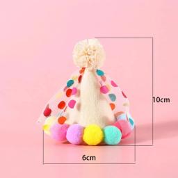 Chapéu para festa de aniversário de animais de estimação, chapéu com bolinhas de renda, babador fofo para cães pequenos e médios, produtos para animais de estimação, acessórios para cachorros - Image 4