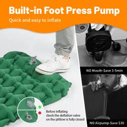 Naturehike-colchão inflável para camping ao ar livre, modelo fc12, 40d bomba de pressão, camping mat, ultraleve, caminhadas, almofada de dormir, cama ar com travesseiro - Image 2