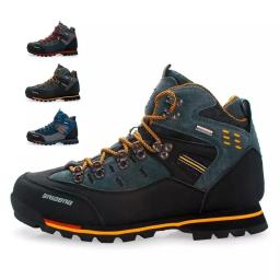 Botas de caminhada de luxo antiderrapante masculinas, escalada, sapatos de trekking, moda ao ar livre, botas de neve casuais, inverno, alta qualidade - Image 1