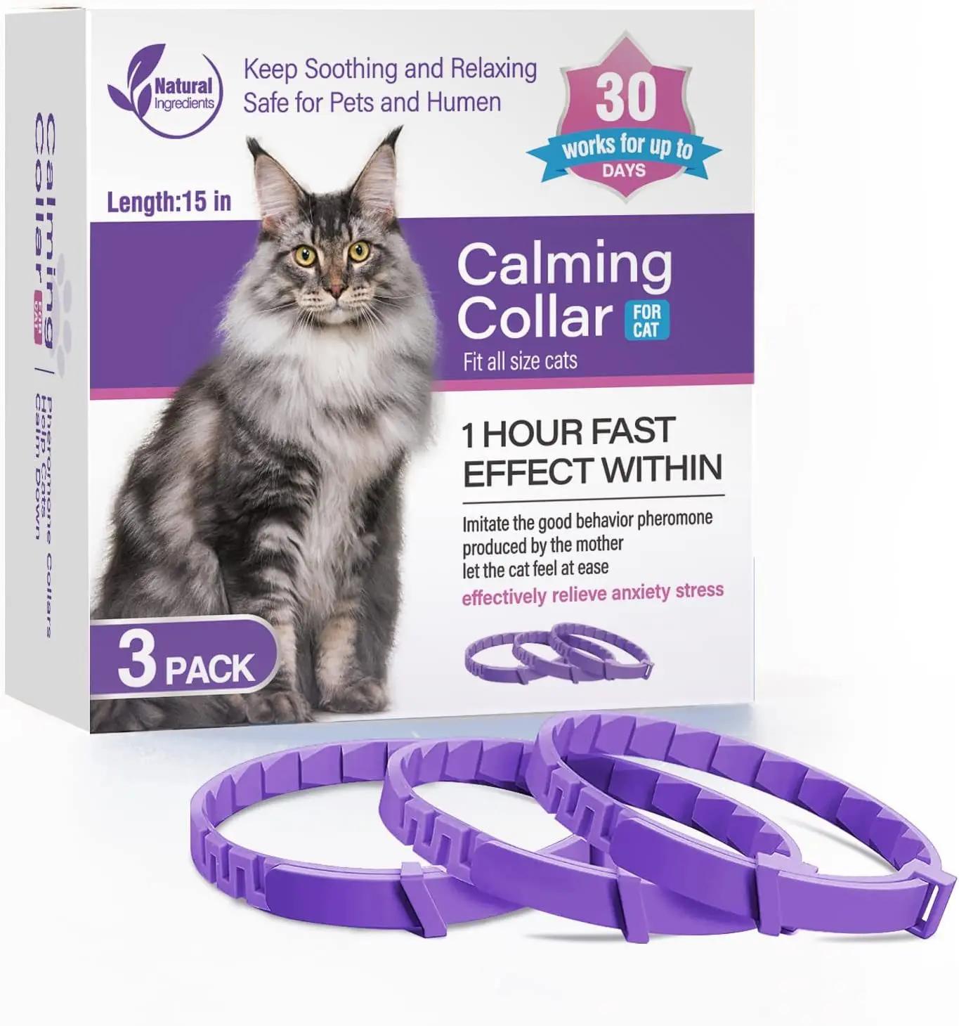 Coleiras de feromona calmantes ajustáveis para animais de estimação, coleira confortável, aliviar a ansiedade, acessórios para cães grandes, cachorro, gatinho, 3, 4 pcs - Image 1