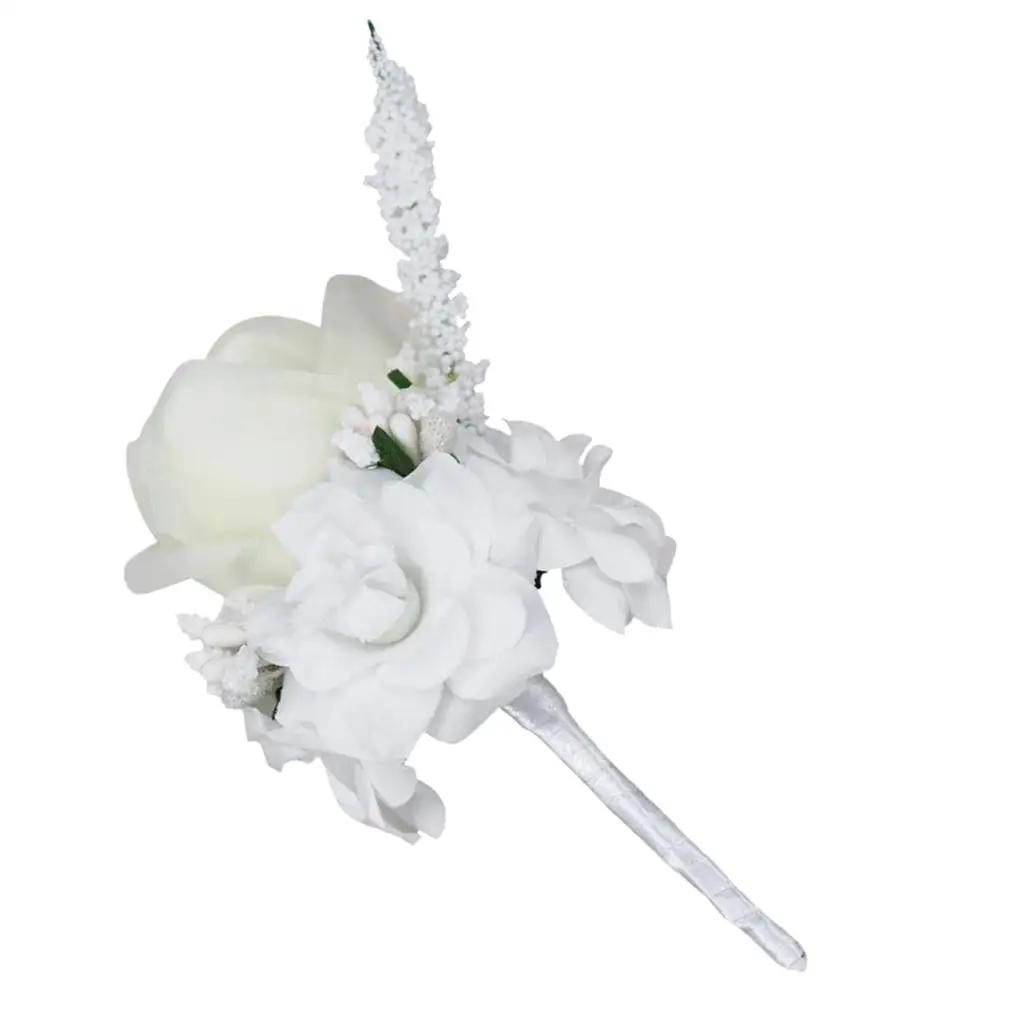 Flores artificiais lapela pin, Boutonniere casamento para convidado, Broche Pin - Image 1