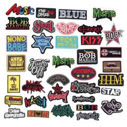 Punk rock band música bordado apliques emblemas remendos fusíveis, carta adesivos designer remendos para roupas ferro em, emblemas, chapéu - Image 1