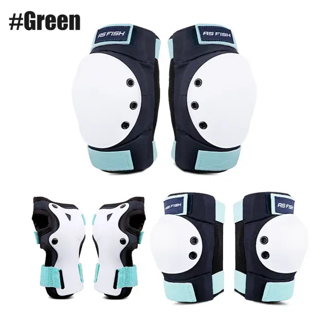 Conjunto de 6 Peças de Equipamento de Proteção Profissional para Patinação, Ciclismo e Escalada - Joelhos, Cotovelos e Pulsos para Adolescentes e Adultos