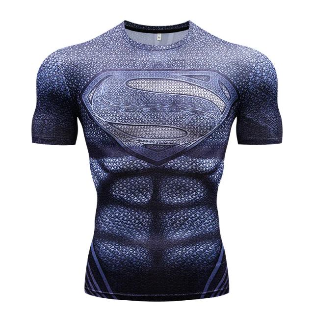Terno de Fitness Masculino em 3D com Camisa Justa e Manga Curta para Musculação e Atividades Físicas