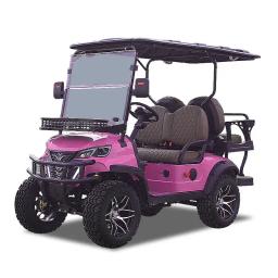 Barbie Rosa Carrinho de Golfe Elétrico, 4 Assentos, Caça, Buggy para Famílias, Atividades ao Ar Livre, 48V - Image 4