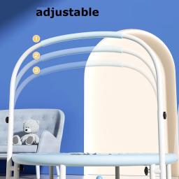 Trampolim para crianças, cama de salto dobrável, cama saltitante com apoio de braço, carga máxima 150kg, 40in - Image 3