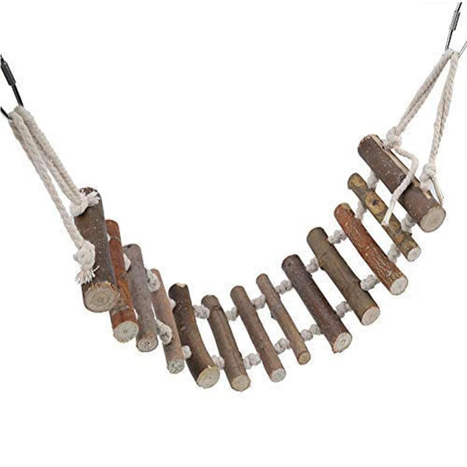 Escada De Escalada De Papagaio De Madeira Para Pássaro, Stand Brinquedos para Hamster Acessórios Para Gaiola De Pássaro Corda De Escalada De Papagaio - Image 1