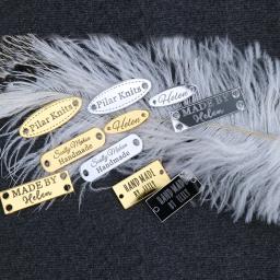 Etiquetas de etiquetas personalizadas feitas à mão, Etiquetas acrílicas gravadas para roupas, Sacos DIY artesanais, Acessórios de vestuário de costura, 50pcs - Image 3