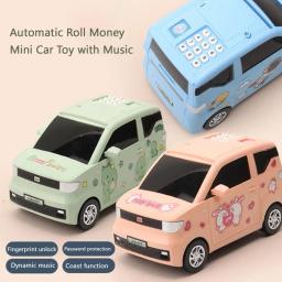 Inteligência caixa de dinheiro cofrinho dinheiro carro impressão digital atm para crianças moedas digitais dinheiro mini poupança depósito seguro brinquedo presente do miúdo - Image 2