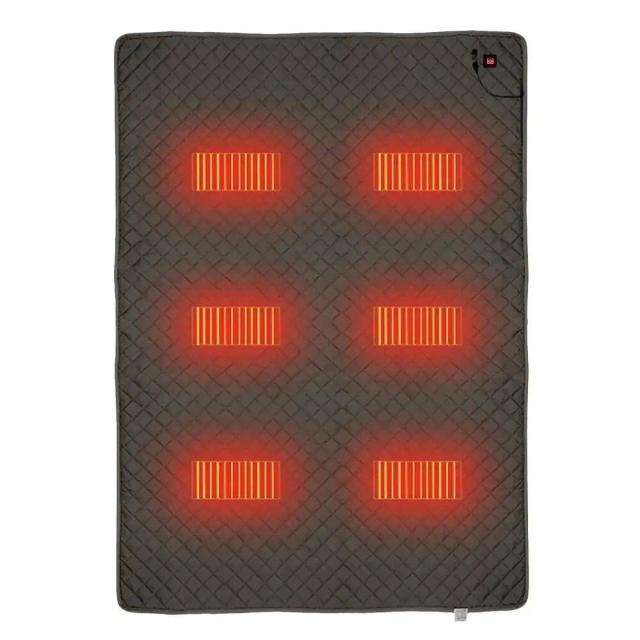 Saco de Dormir Elétrico para Acampamento com Aquecimento USB, 6 Zonas, 3 Níveis de Temperatura Ajustável e Almofada Aquecida