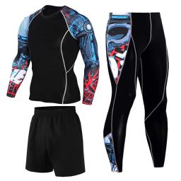 Ternos Compression Sportswear para homens, calças justas de ginástica, roupas de treinamento, treino, jogging Sports Set, Running Rashguard Treino - Image 1