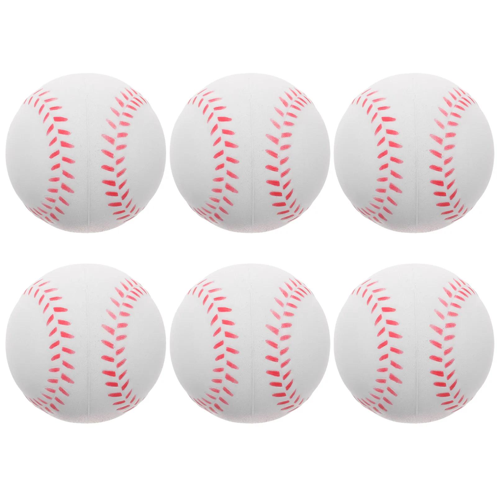 6 pçs prática de treinamento de beisebol softball hardball pu bola de treinamento produtos de fitness criança bolas de beisebol prática jogo de equipe para ao ar livre - Image 1