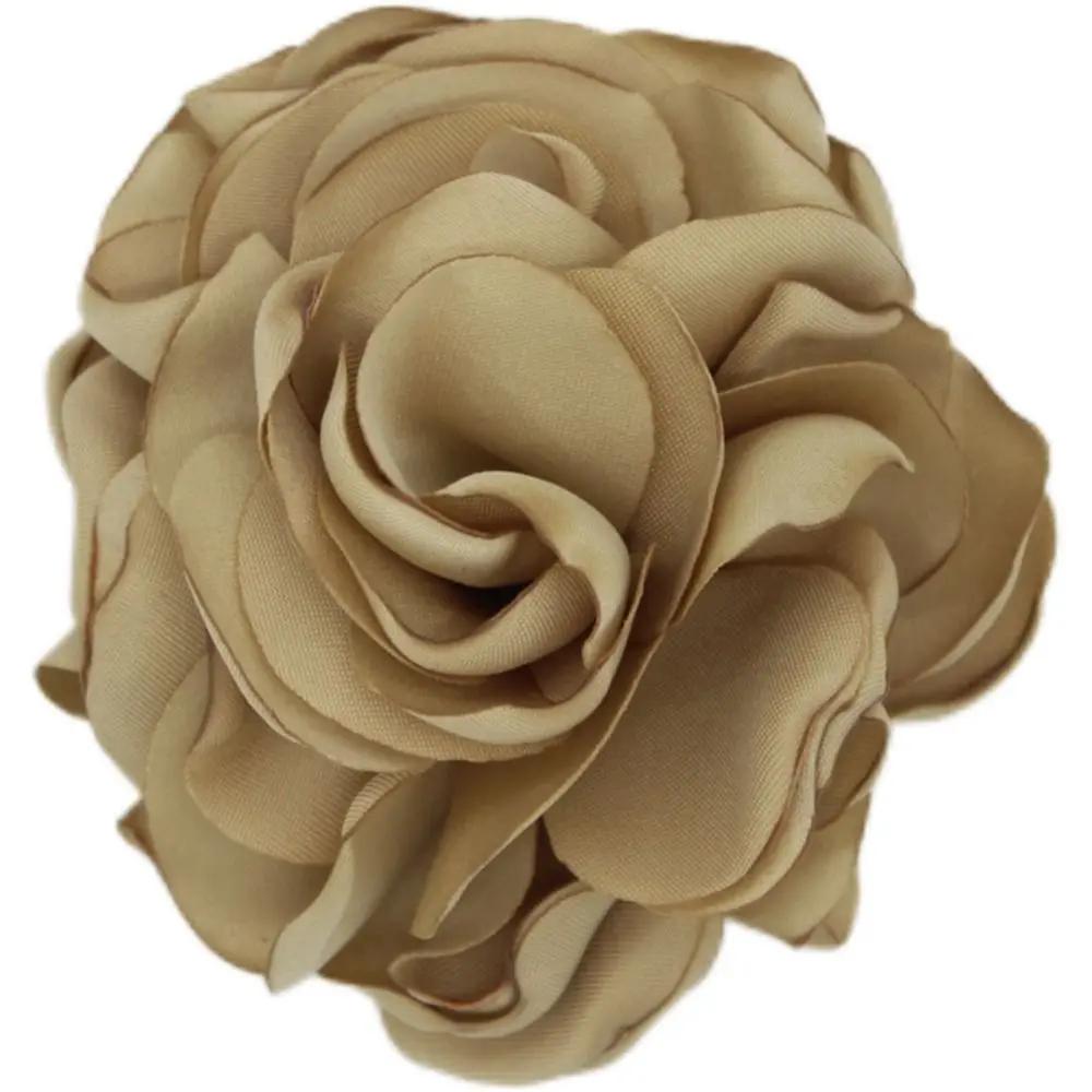 Broche de flor rosa grande tecido, arte de pano, alfinetes de lapela artesanais, crachá floral, joias de casamento, moda vintage - Image 1