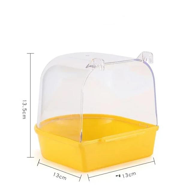 Cubo de Banho Pendurado para Papagaios e Canários, Acessório Prático para Gaiolas e Chuveiros de Aves
