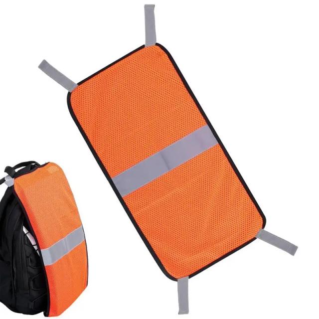 Mochila Laranja com Painel de Segurança de Alta Visibilidade para Camping e Acessórios ao Ar Livre
