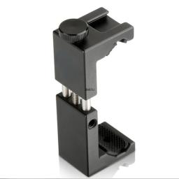 Alumínio telefone tripé Mount w Cold Shoe Mount, suporte vertical e horizontal, grampo ajustável universal para iPhone 12 11 Pro - Image 1