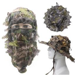 Ghillie chapéu de camuflagem, frondoso, 3d, máscara facial completa, boné tático, peru camo, acessórios de caça - Image 1