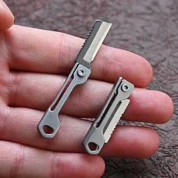 Mini faca portátil para acampamento ao ar livre, canivete inoxidável multifuncional, pingente de chaveiro, faca dobrável - Image 1