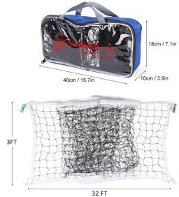 Rede profissional do voleibol, rede do voleibol da associação com corda de fio dos aviões, 32 pés x 3 pés, para interno e exterior (nenhuns pólos) - Image 3