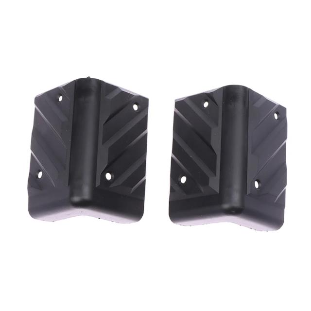 Protetor de Ângulo Direito Plástico Preto Arredondado para Alto-Falantes e Amplificadores de Guitarra - 2 Peças Novas