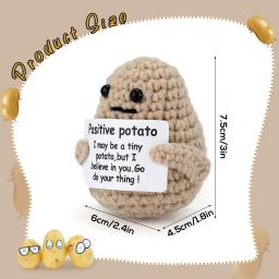 Boneca De Tricô De Lã De Pelúcia com Cartão, Bolso De Abraço De Batata, Mini Boneca Artesanal, Presente De Natal Engraçado, Decoração De Quarto De Casa, Energia Positiva, Novo - Image 5