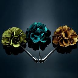 1 pc broches masculinos floral lapela pino para terno longo neddle tecido flor broche pinos para casamento moda padrinhos jóias - Image 4