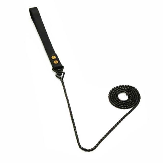 Coleira Deluxe com Conjunto de Cordão de Metal para Cães Pequenos, Médios e Grandes - Arnês para Treinamento e Controle da Irritabilidade em Aço Inoxidável e Couro Durável