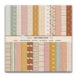 BOHO Estilo Dupla Face Impressão Cardstock, Scrapbooking Background, Pacote De Papel Modelado, 24 Folhas de 12x12 Polegadas - Image 1