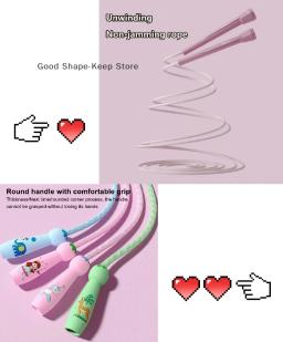 2.8m dos desenhos animados treinamento pular corda exercício para crianças pular cordas corda de algodão ajustável pular corda primária - Image 1